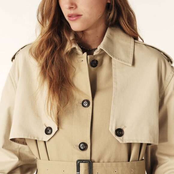 ba&sh POLAR midi-length trench coat | size 1 - Picture 4 of 11